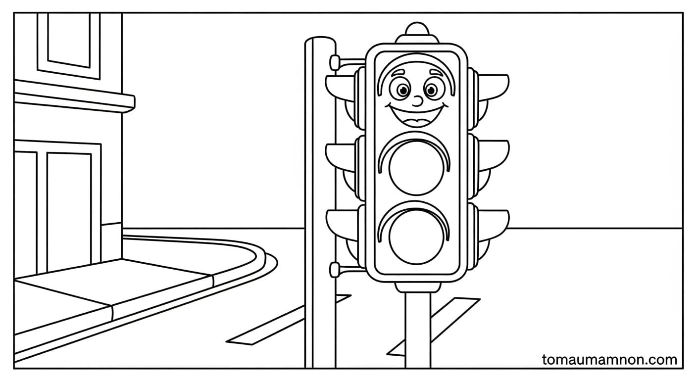 Vẽ Cột Đèn Giao Thông Vẽ cột đèn giao thông