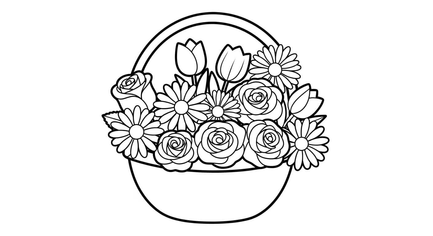 Vẽ Hoa Tặng Cô Bé và cô giáo cùng cầm bó hoa