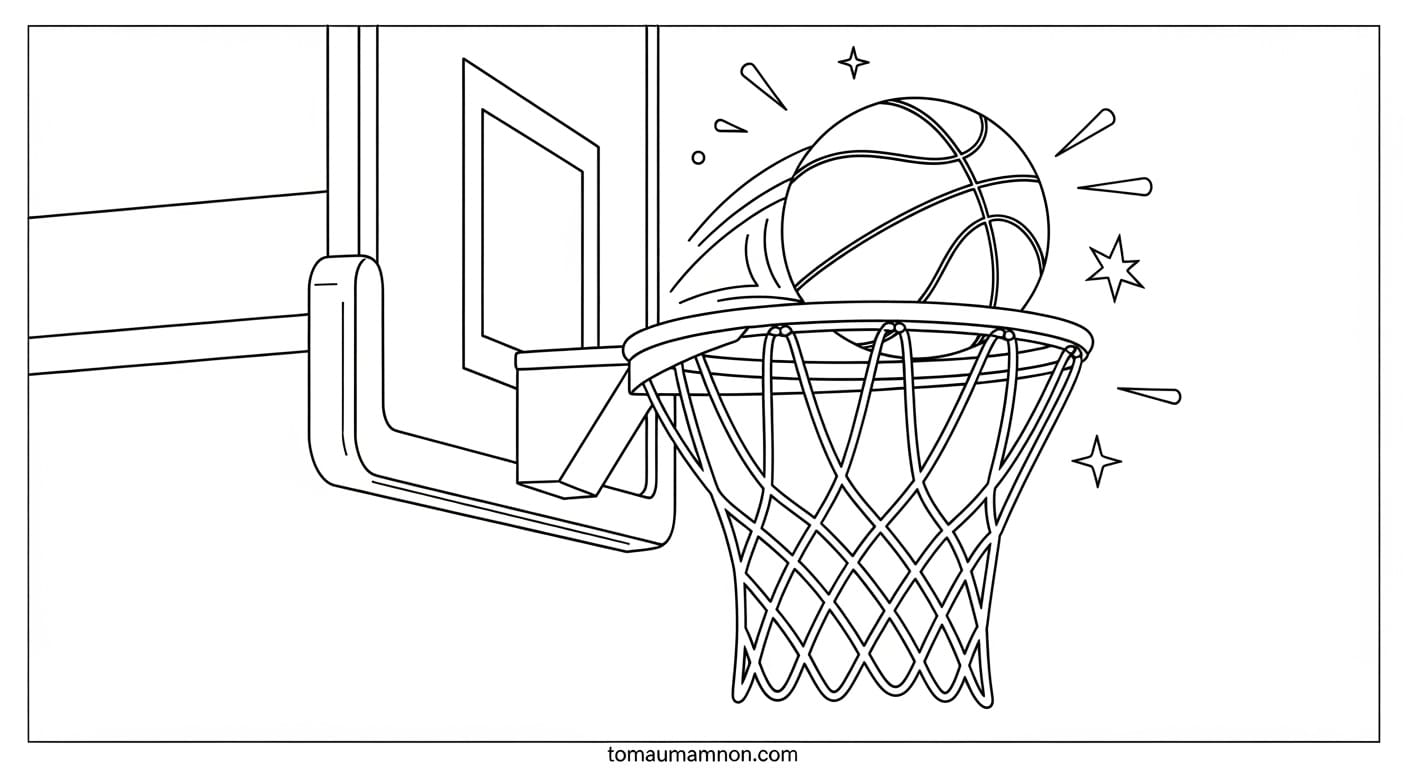 Vị trí rổ và đường giữa sân bóng rổ chuẩn