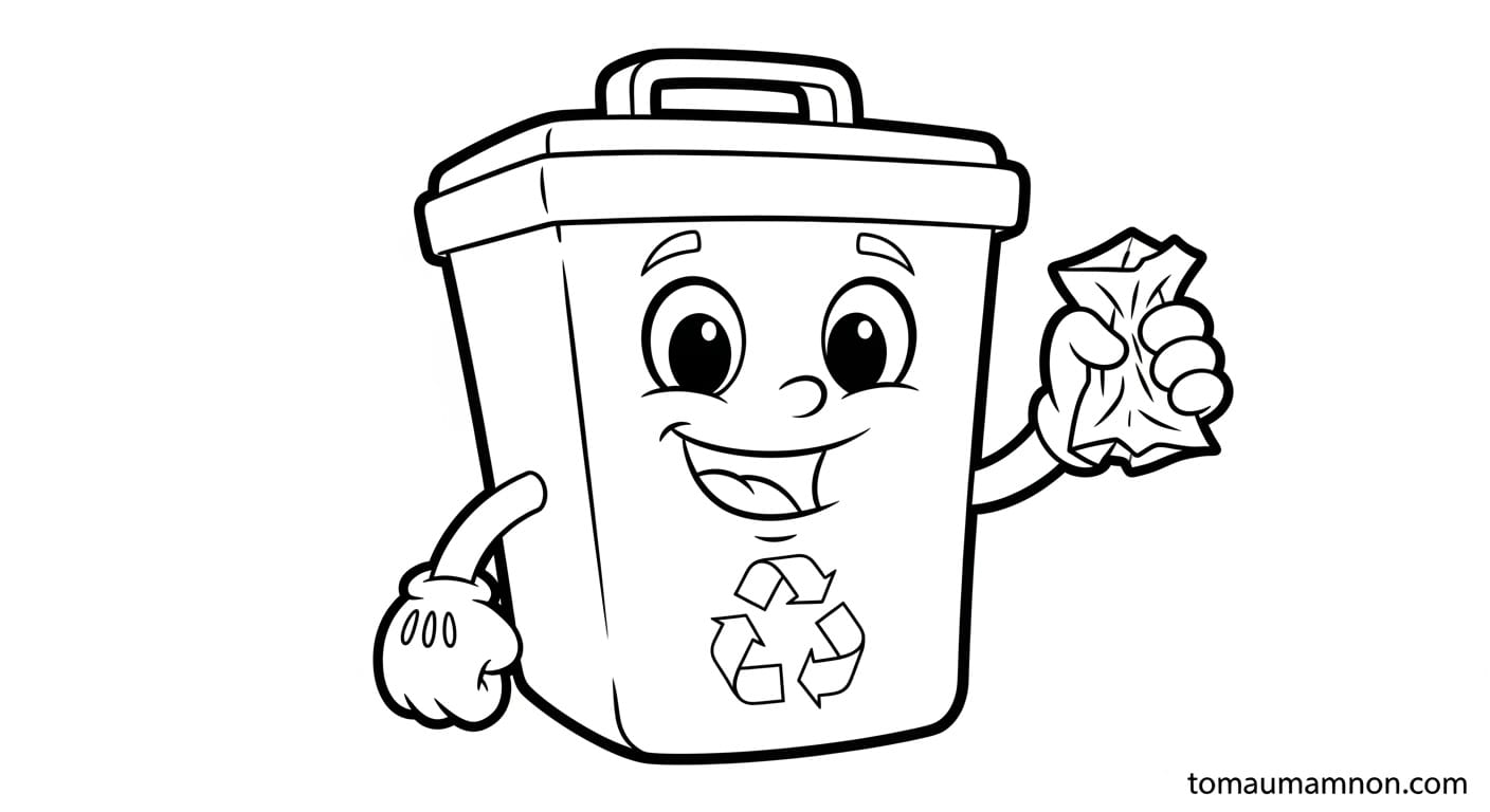 Mẫu vẽ thùng rác phân loại