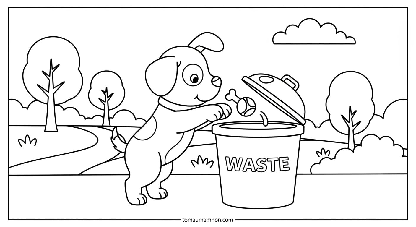 Hướng dẫn vẽ thùng rác phân loại