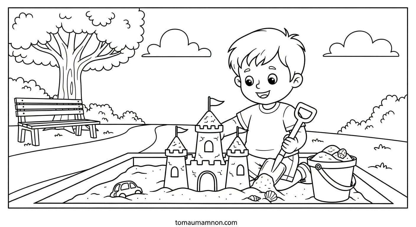 Vẽ Tranh Công Viên Khung cảnh hoàng hôn