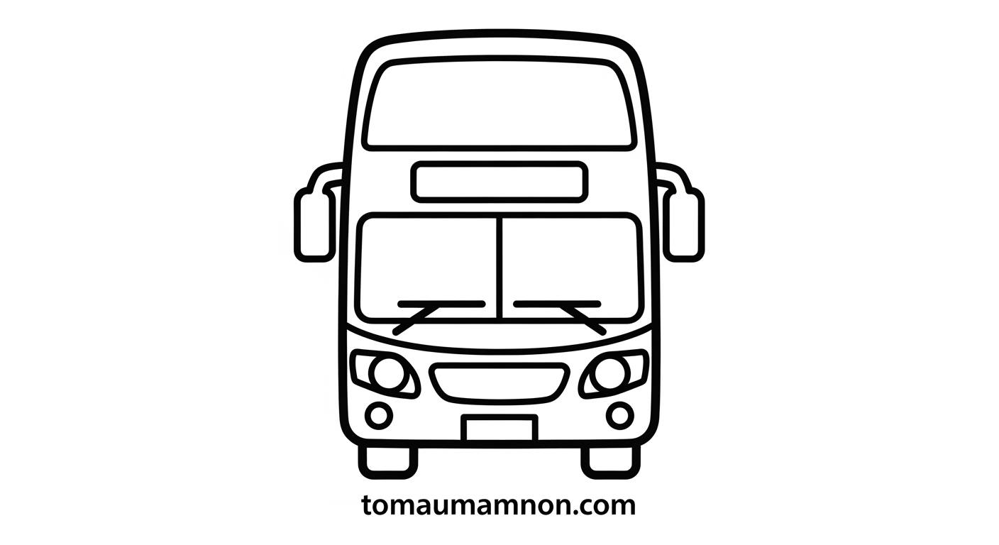 Tải Tranh Tô Màu Xe Buýt 2 Tầng Miễn Phí Cho Bé Mầm Non In tranh tô màu xe buýt khổ A4