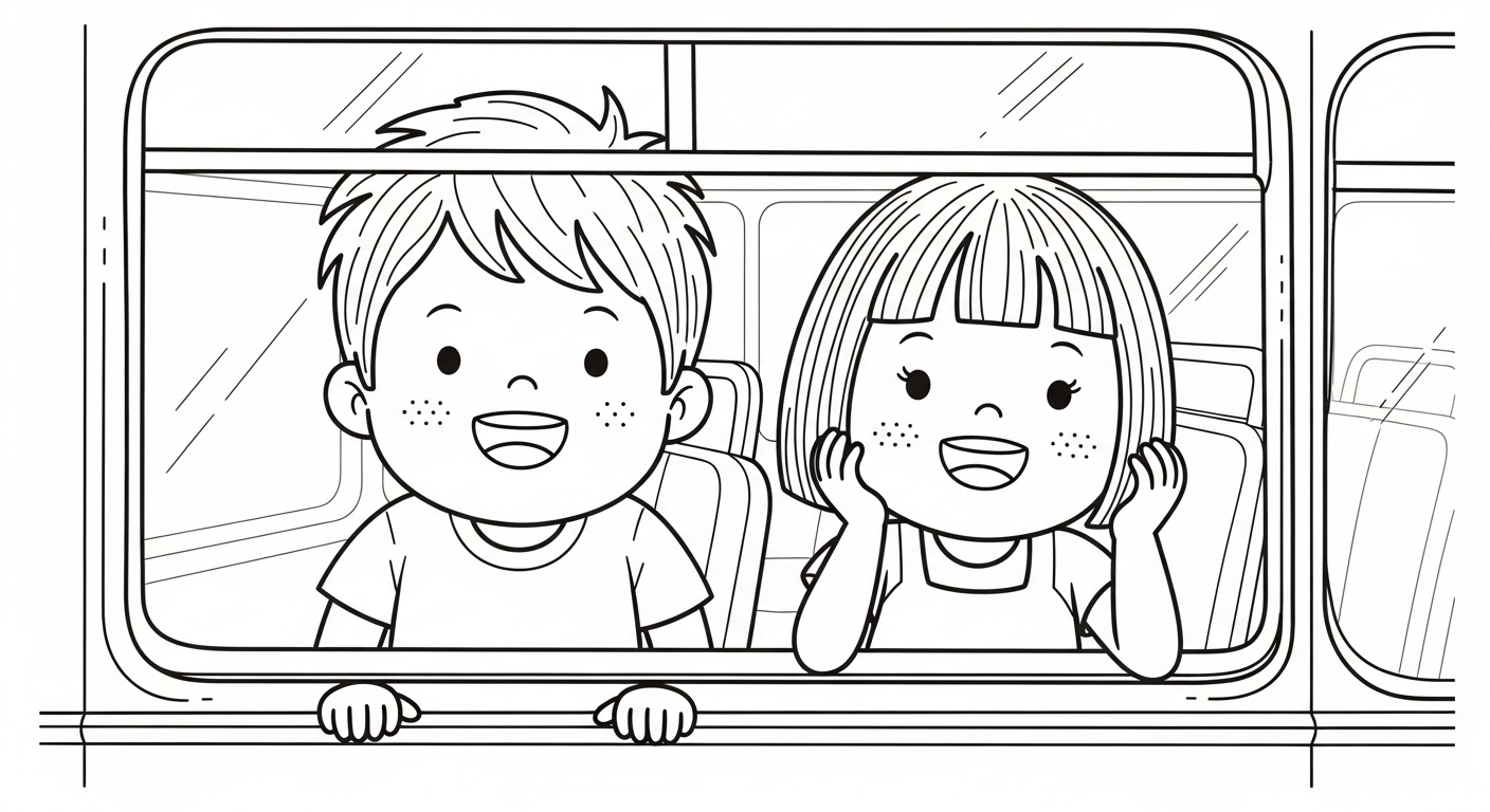 Tải Tranh Tô Màu Xe Buýt 2 Tầng Miễn Phí Cho Bé Mầm Non Chọn bút màu cho tranh tô màu xe buýt