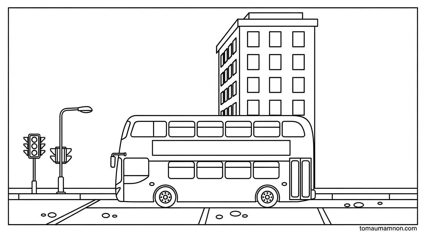 Tải Tranh Tô Màu Xe Buýt 2 Tầng Miễn Phí Cho Bé Mầm Non Chi tiết xe buýt London cho bé tô màu